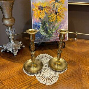 Brass candlestick holders